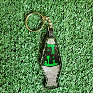 Handmade Earth Moon Crafts Lava Lamp Keychain - Green